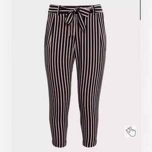 Torrid Multi Stripe Crepe Tie Front Tapered Pant - Size 2 (18/20)
